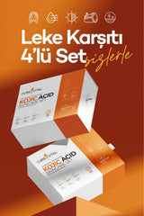 Kojik Asit & Zerdeçal Özü Leke Karşıtı,beyazlatıcı,aydınlatıcı Etkili 4'lü Set