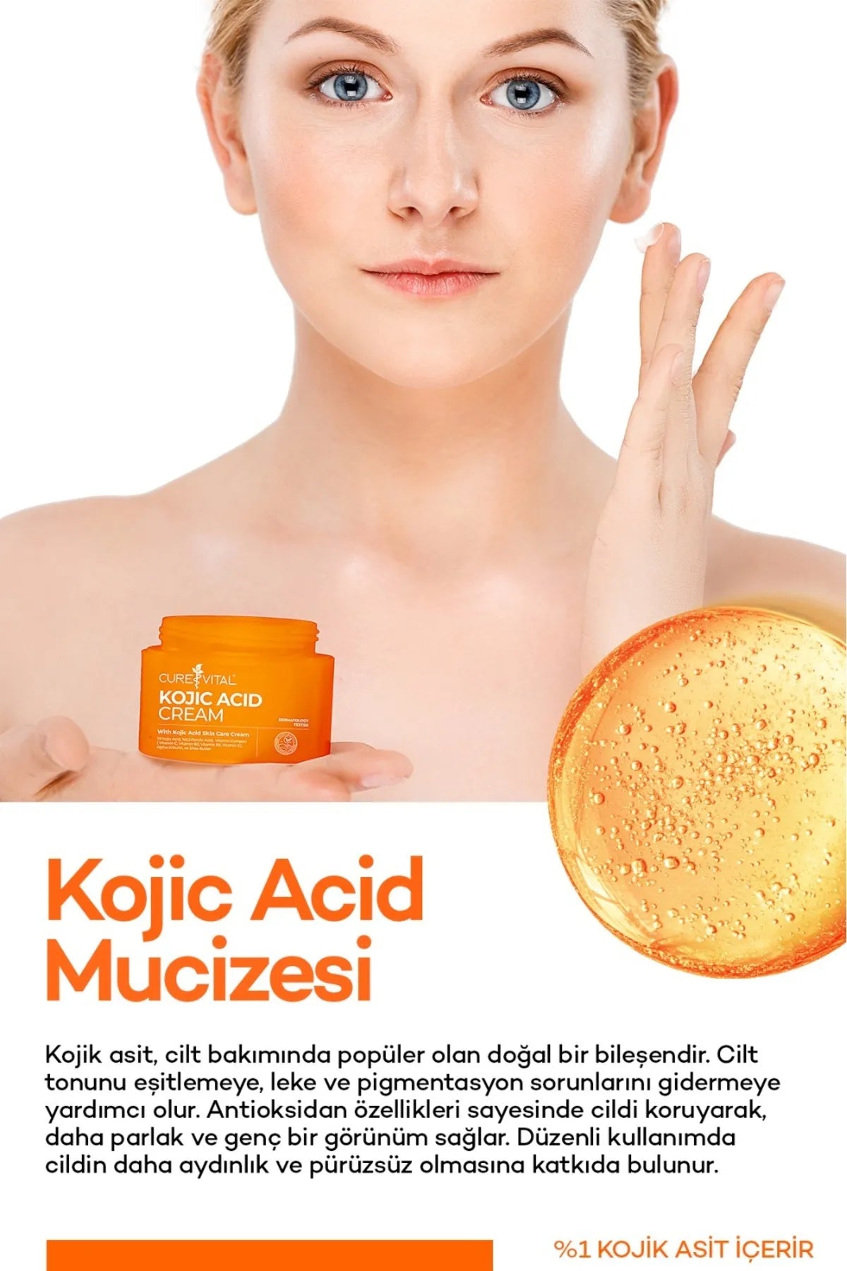 CureVital Kojik Asit Kremi Beyazlatıcı Ve Aydınlatıcı Etki 50 ml