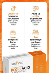 Kojik Asit & Zerdeçal Özü Leke Karşıtı,beyazlatıcı,aydınlatıcı Etkili 4'lü Set